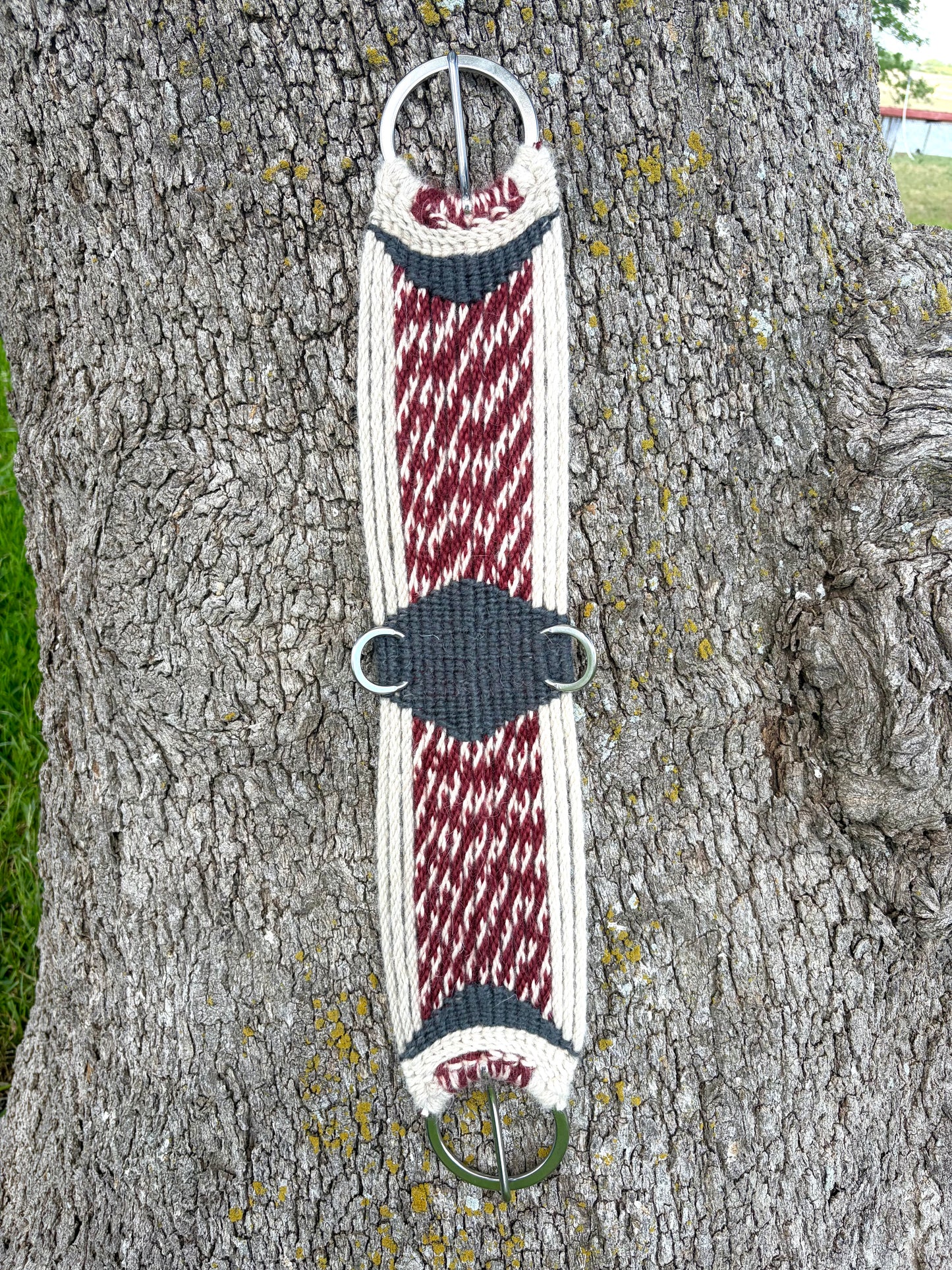 28” Mohair Cinch - Burgundy/Natural