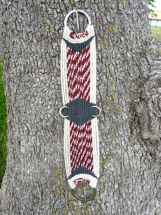 28” Mohair Cinch - Burgundy/Natural